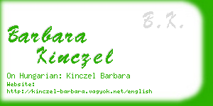 barbara kinczel business card